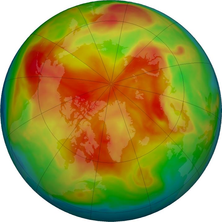 Arctic ozone map for 15 March 2023